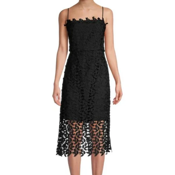Bardot | Dresses | Bardot Liana Leaf Lace Midi Dress Black New Size S4 |  Poshmark